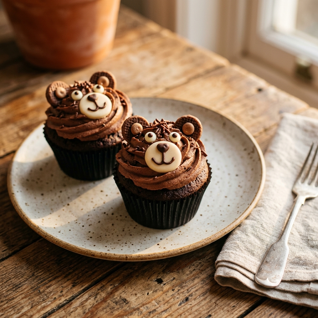 Chocolate Teddy Bear Cupcakes