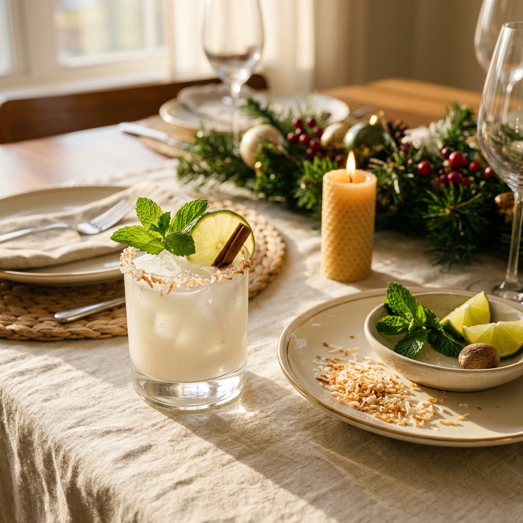 Christmas Cocktail with Coconut Rum