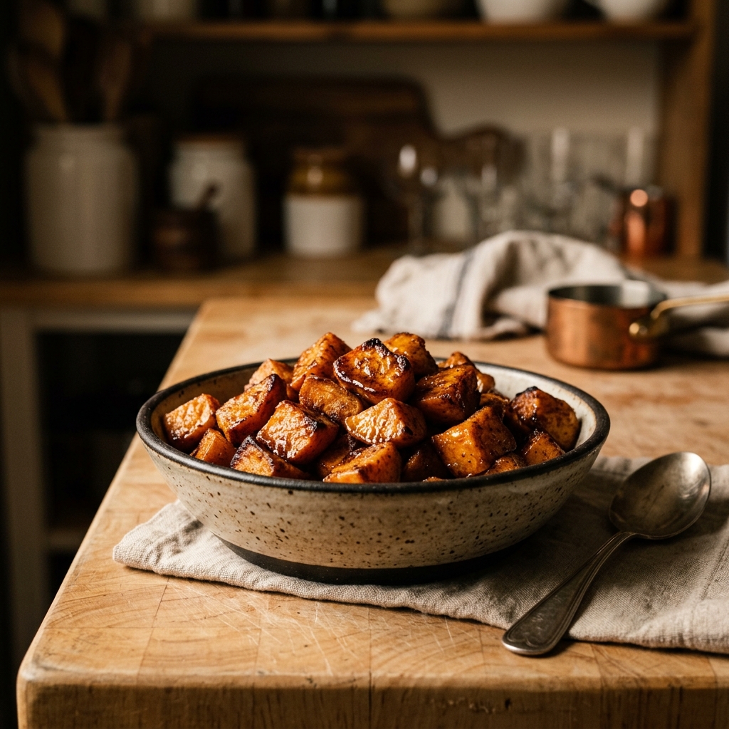 Cinnamon Honey Glazed Air Fryer Sweet Potato Bites