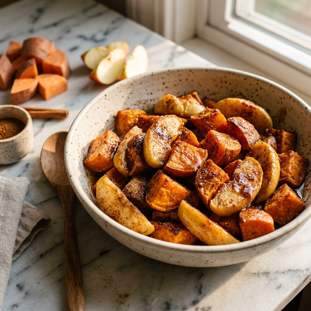 Cinnamon Roasted Sweet Potatoes and Apples
