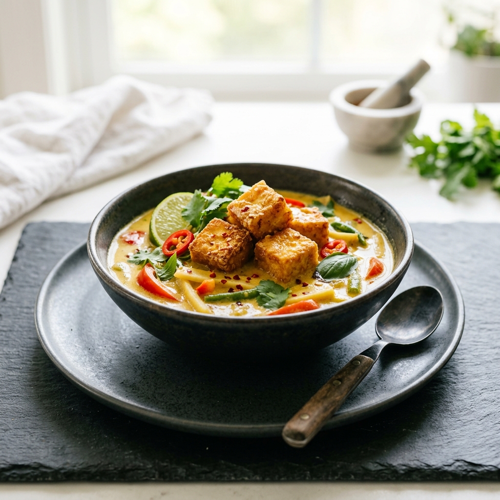 Coconut Curry with Crispy Tofu