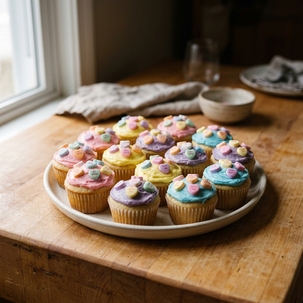 Conversation Heart Cupcakes