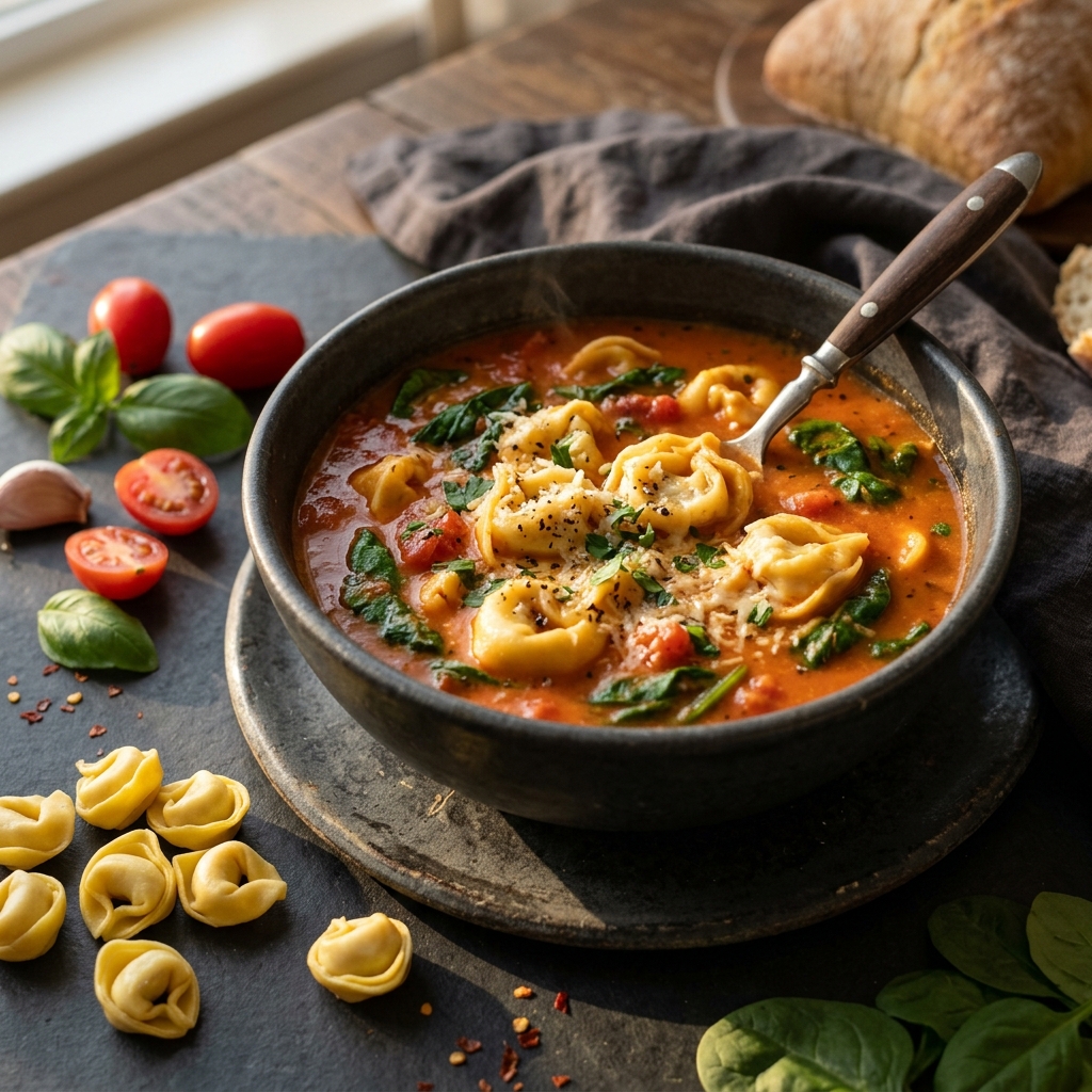 Creamy Tomato Tortellini Soup