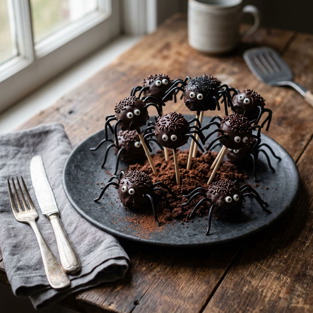 Creepy Spider Cake Pops