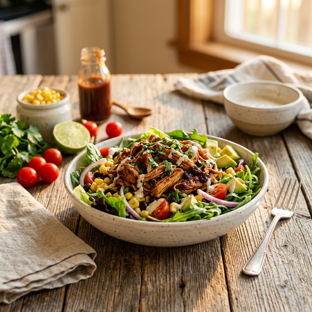 Crock Pot BBQ Chicken Summer Salad