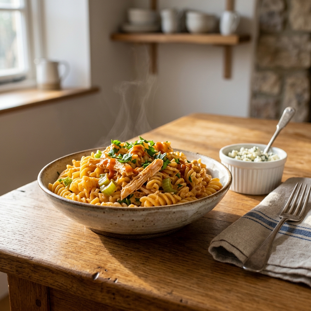 Crock Pot Buffalo Chicken Pasta