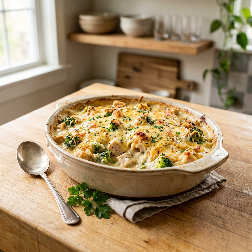 Easy Keto Chicken Alfredo Casserole