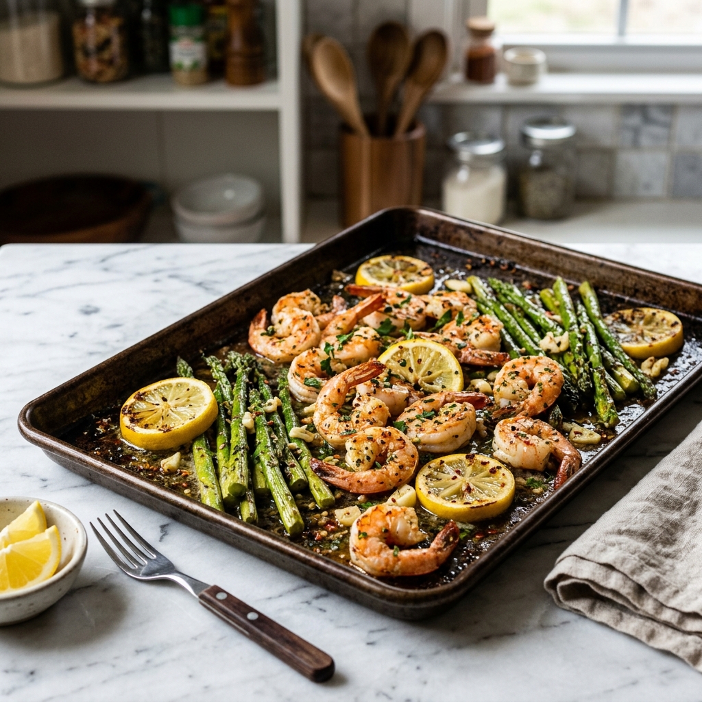 Garlic Butter Shrimp with Asparagus