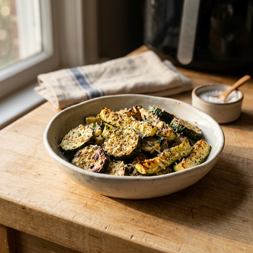 Garlic Parmesan Air Fryer Zucchini