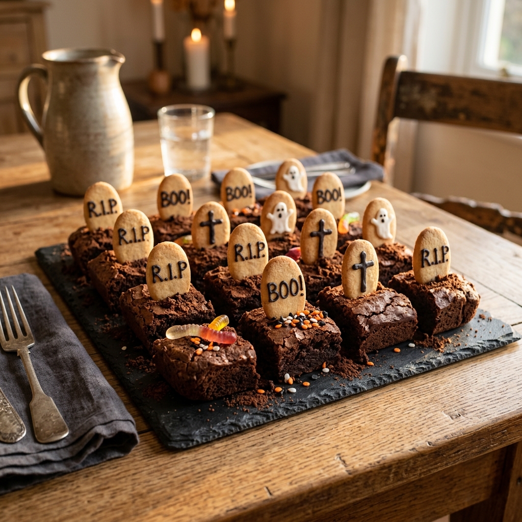 Halloween Graveyard Brownies