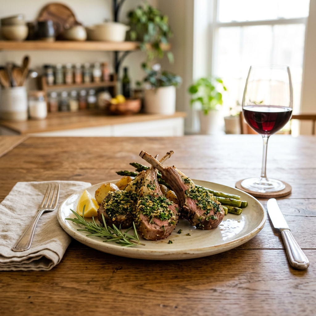 Herb Crusted Date Night Lamb Chops