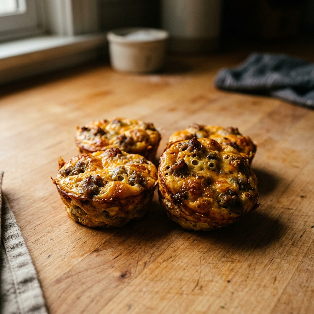 Keto Sausage Egg and Cheese Bites