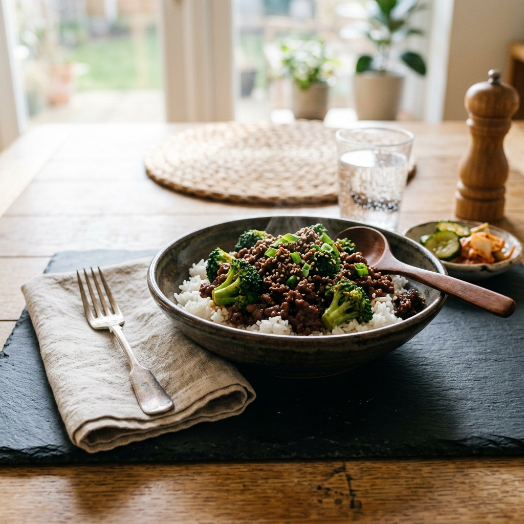 Korean Ground Beef and Broccoli