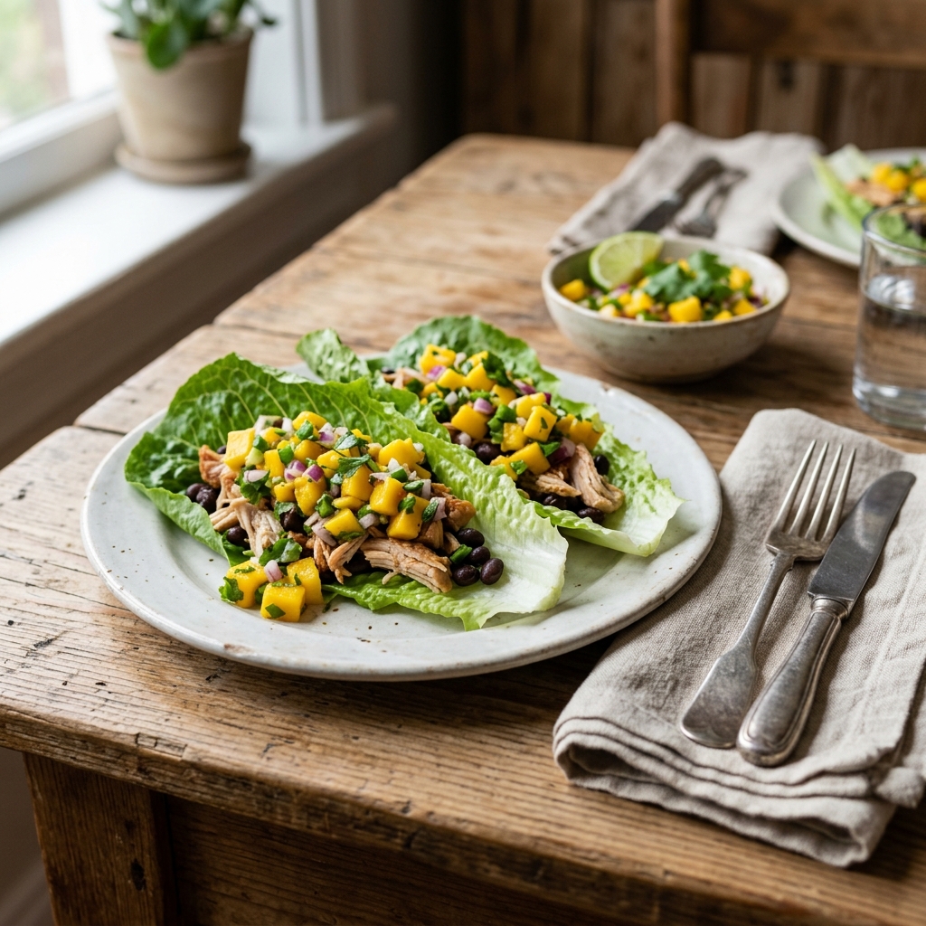 Lettuce Tacos with Mango Salsa