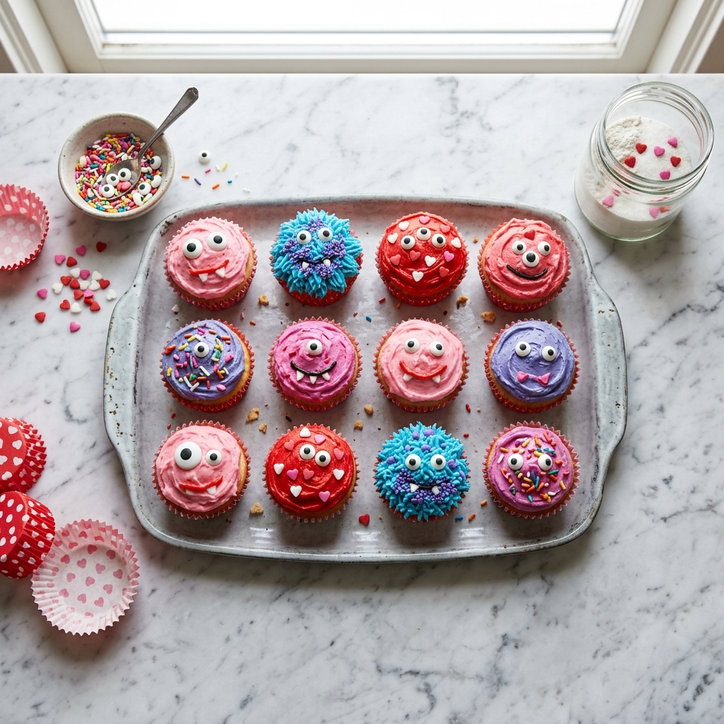 Love Monster Valentines Cupcakes