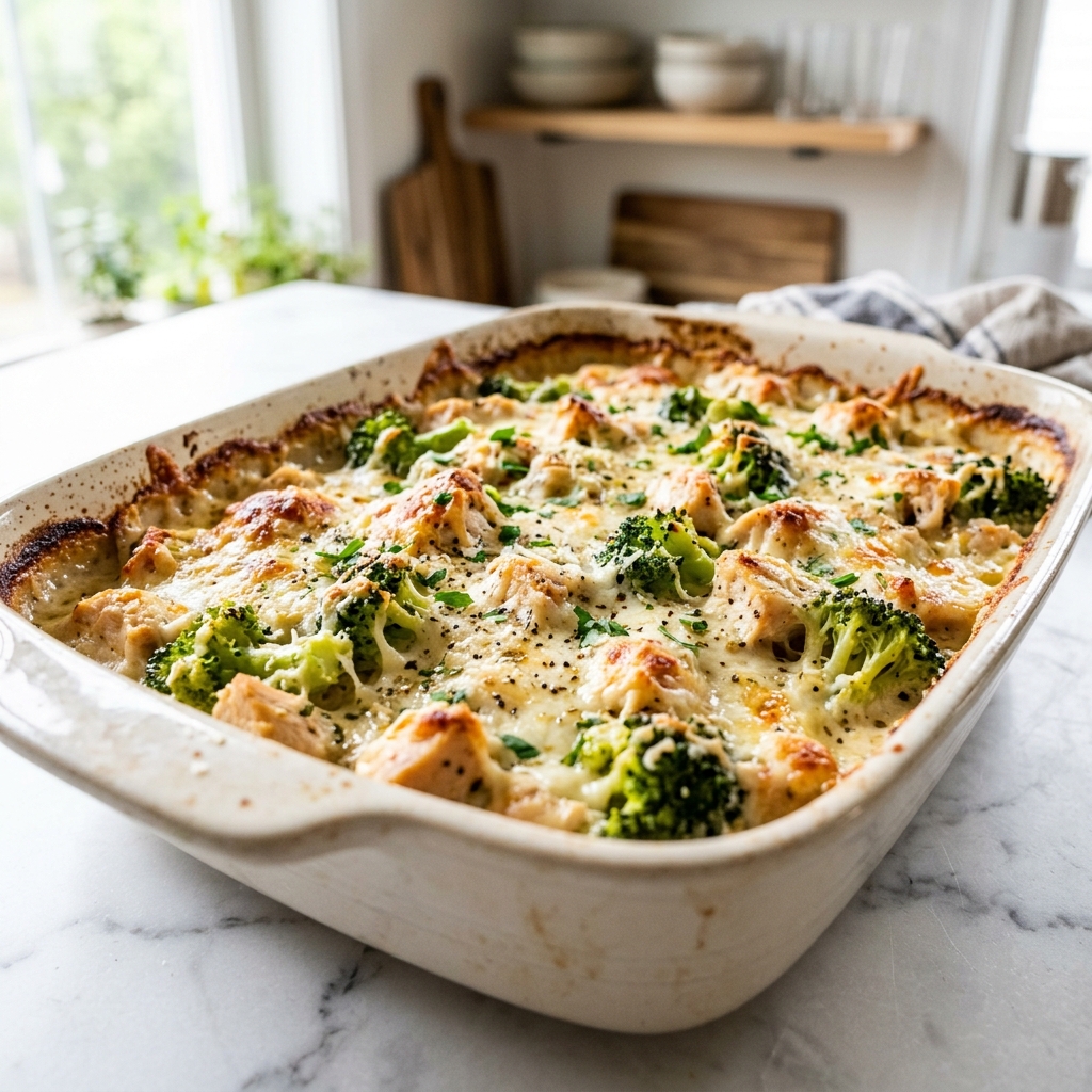 Low Carb Alfredo Chicken Casserole