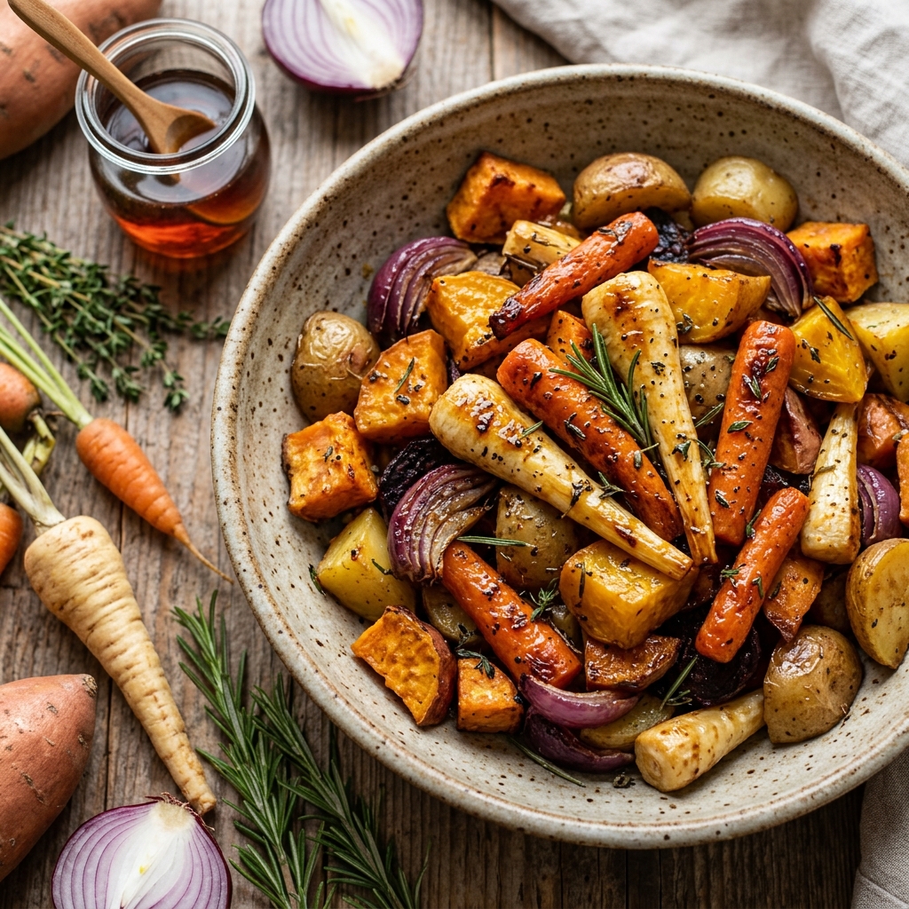 Maple Roasted Root Vegetables
