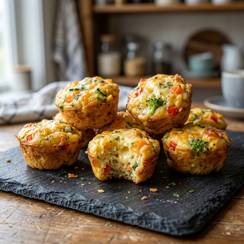 Mini Egg Muffins with Cheese and Veggies