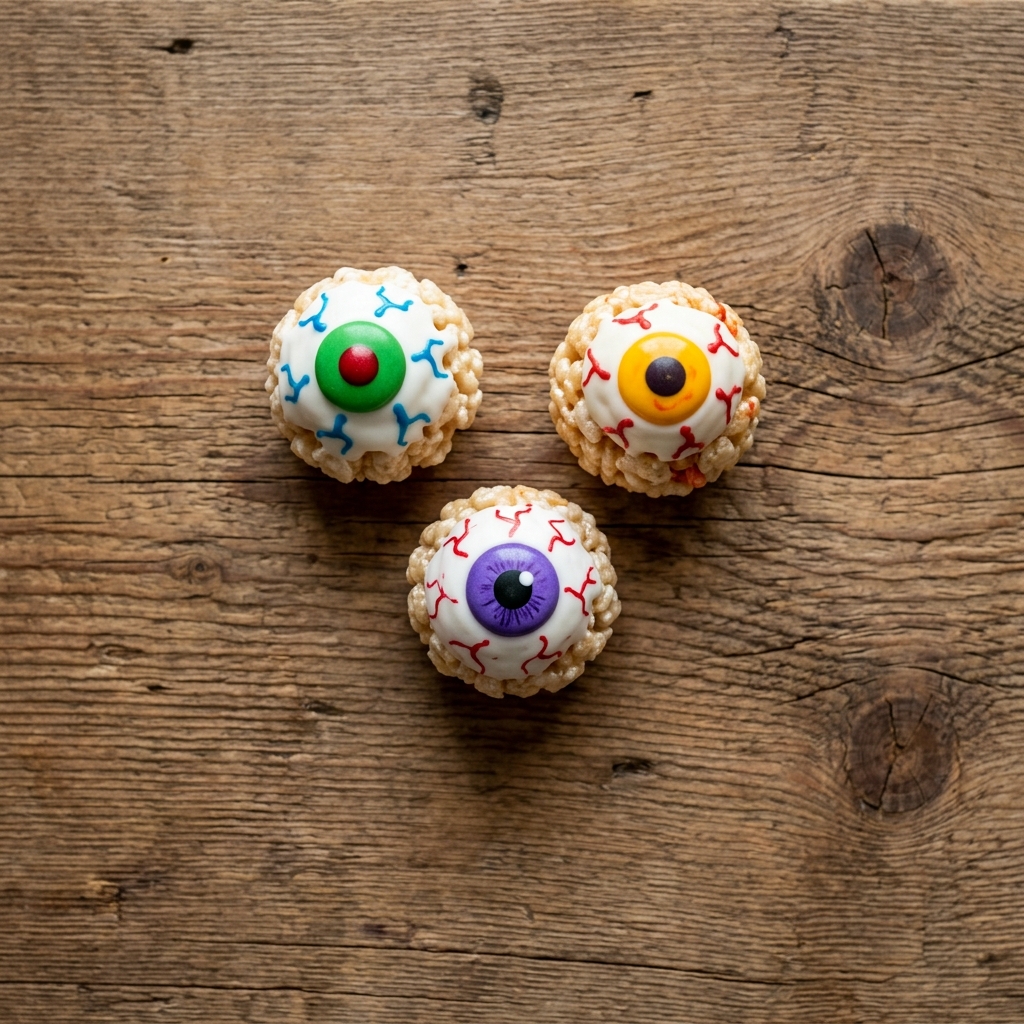 Monster Eye Ball Rice Krispie Bites