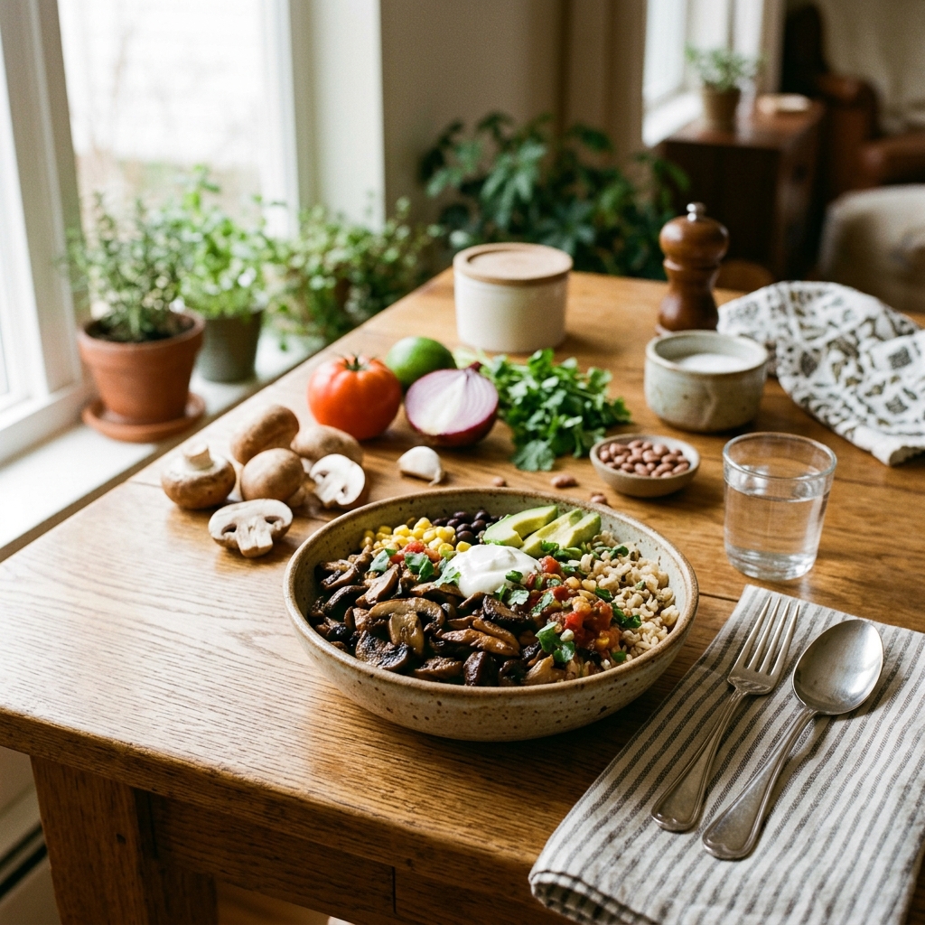 Mushroom Burrito Bowl