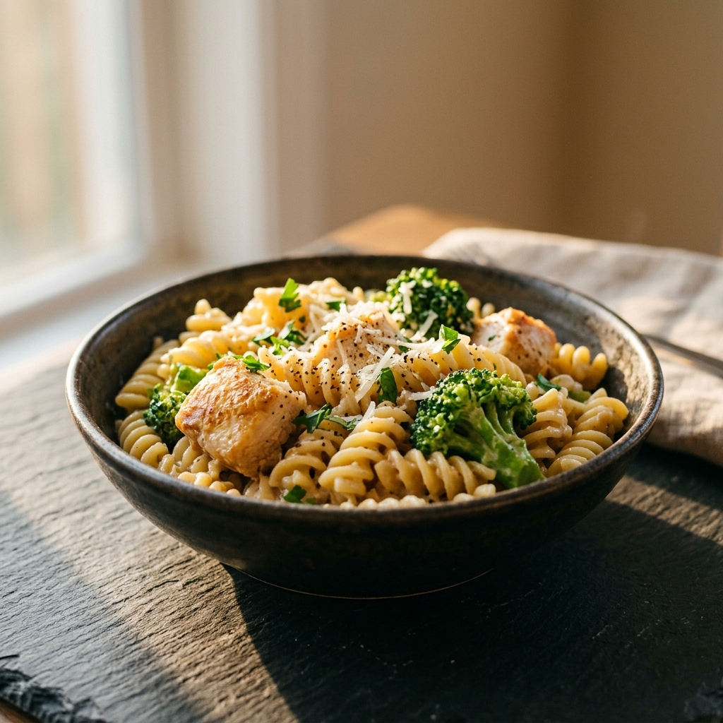 One Pot Chicken and Broccoli Pasta