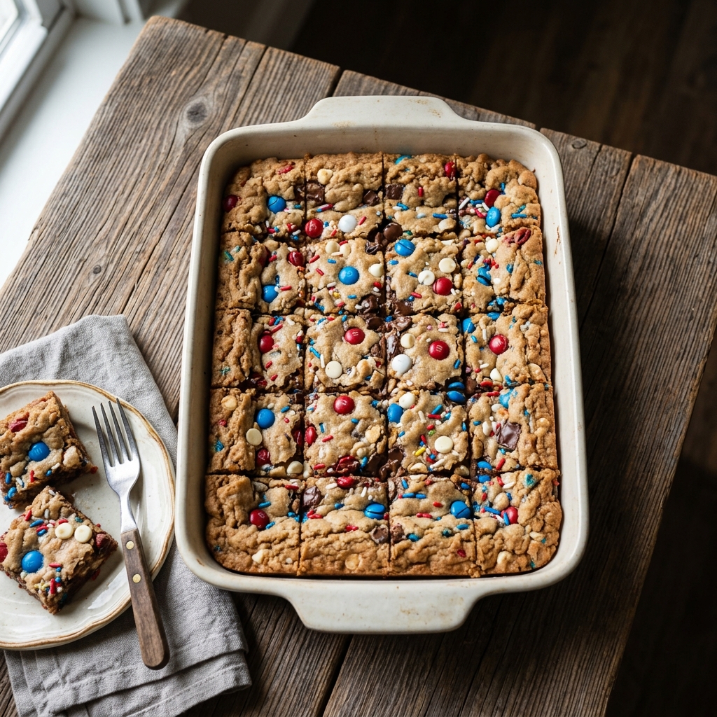 Red White and Blue Cookie Bars