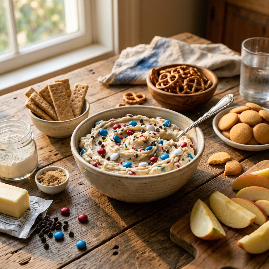 Red White and Blue Cookie Dough Dip