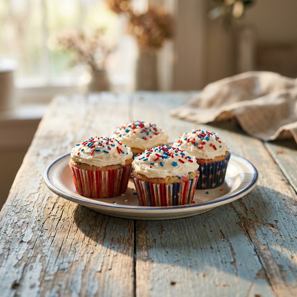 Red, White and Blue Cupcakes