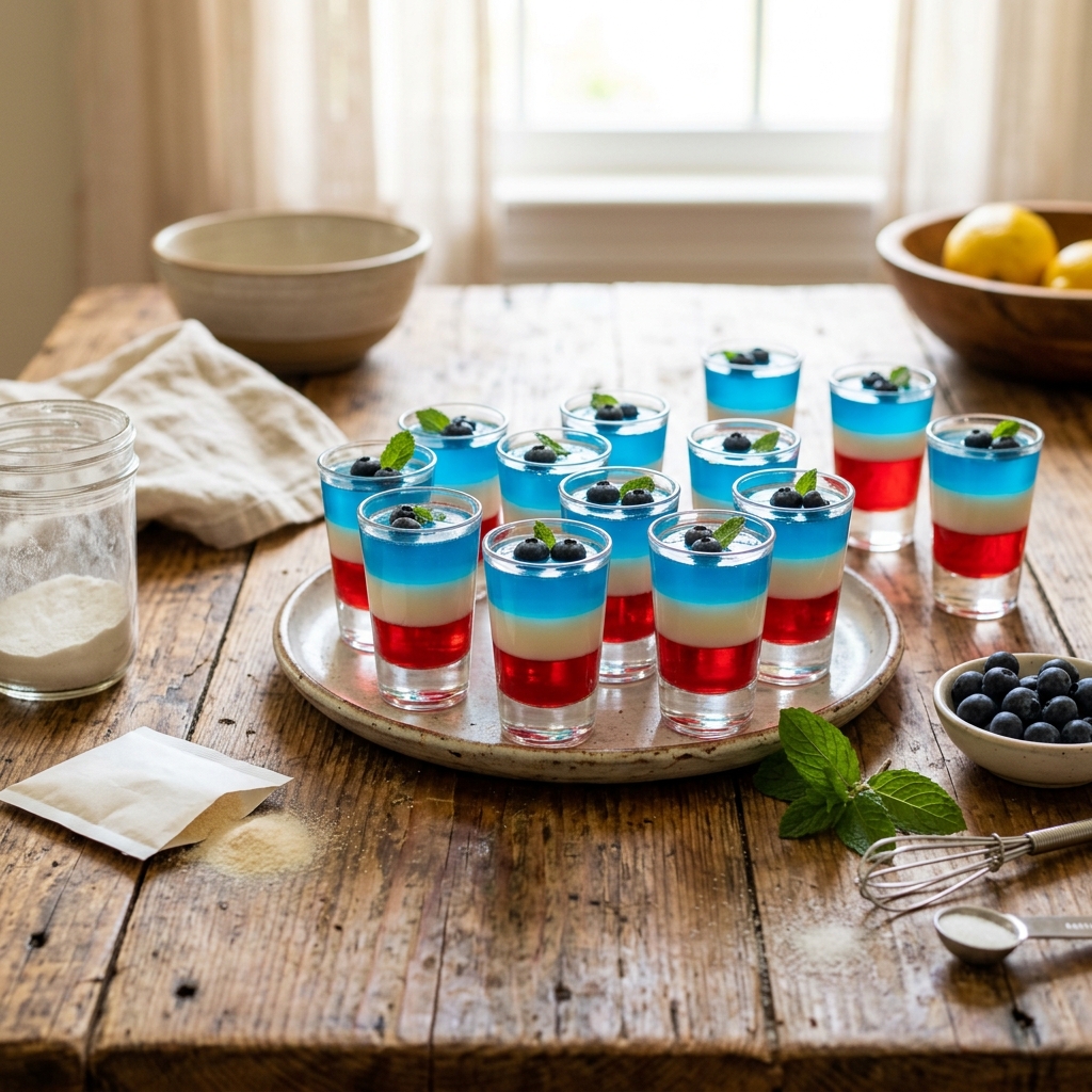 Red, White, and Blue Jello Shots