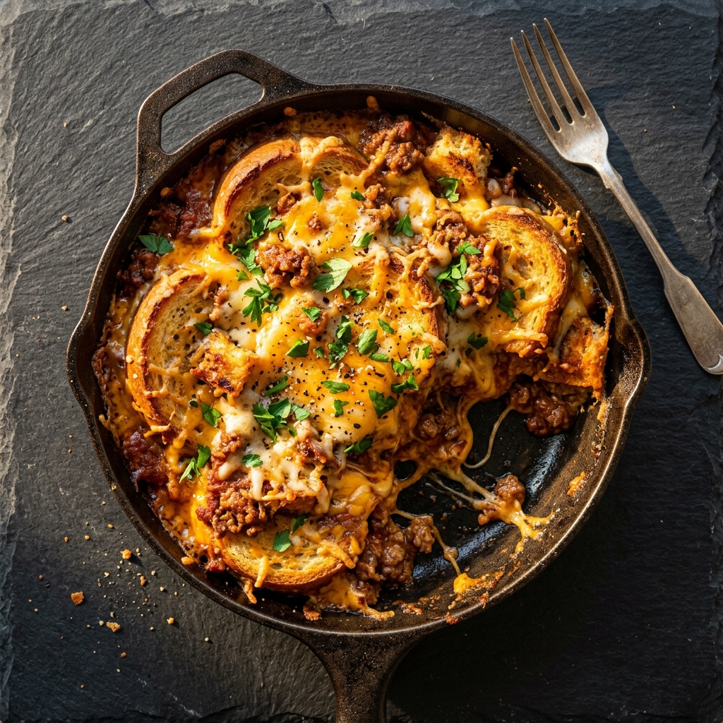 Sloppy Joe Grilled Cheese Casserole