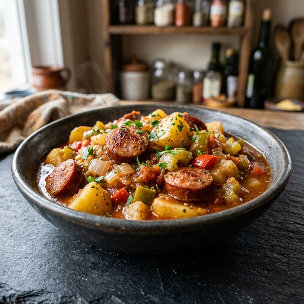 Slow Cooker Kielbasa Casserole