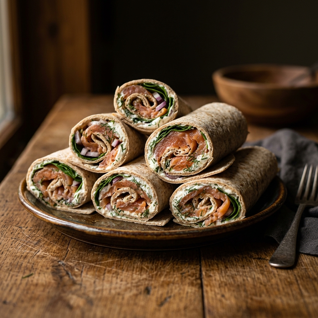 Smoked Salmon and Cream Cheese Wraps