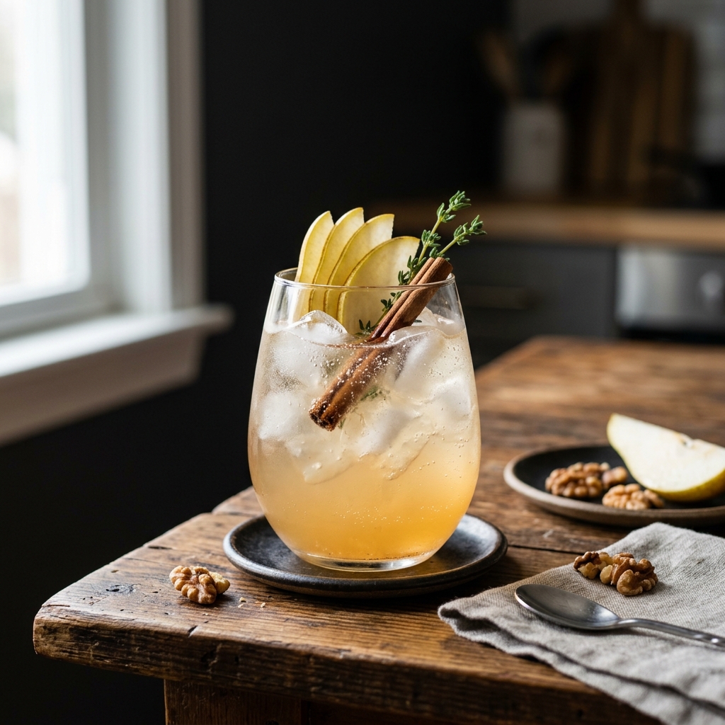 Spiced Pear Gin Cocktail