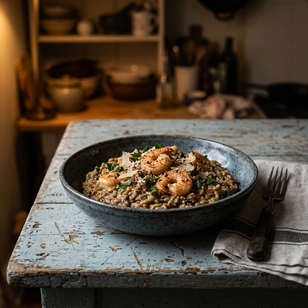 Spicy Shrimp Parmesan Risotto