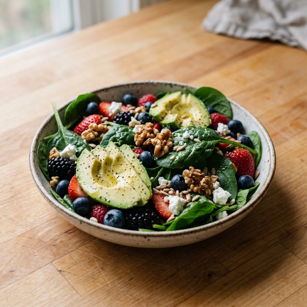 Spinach, Avocado and Berry Salad