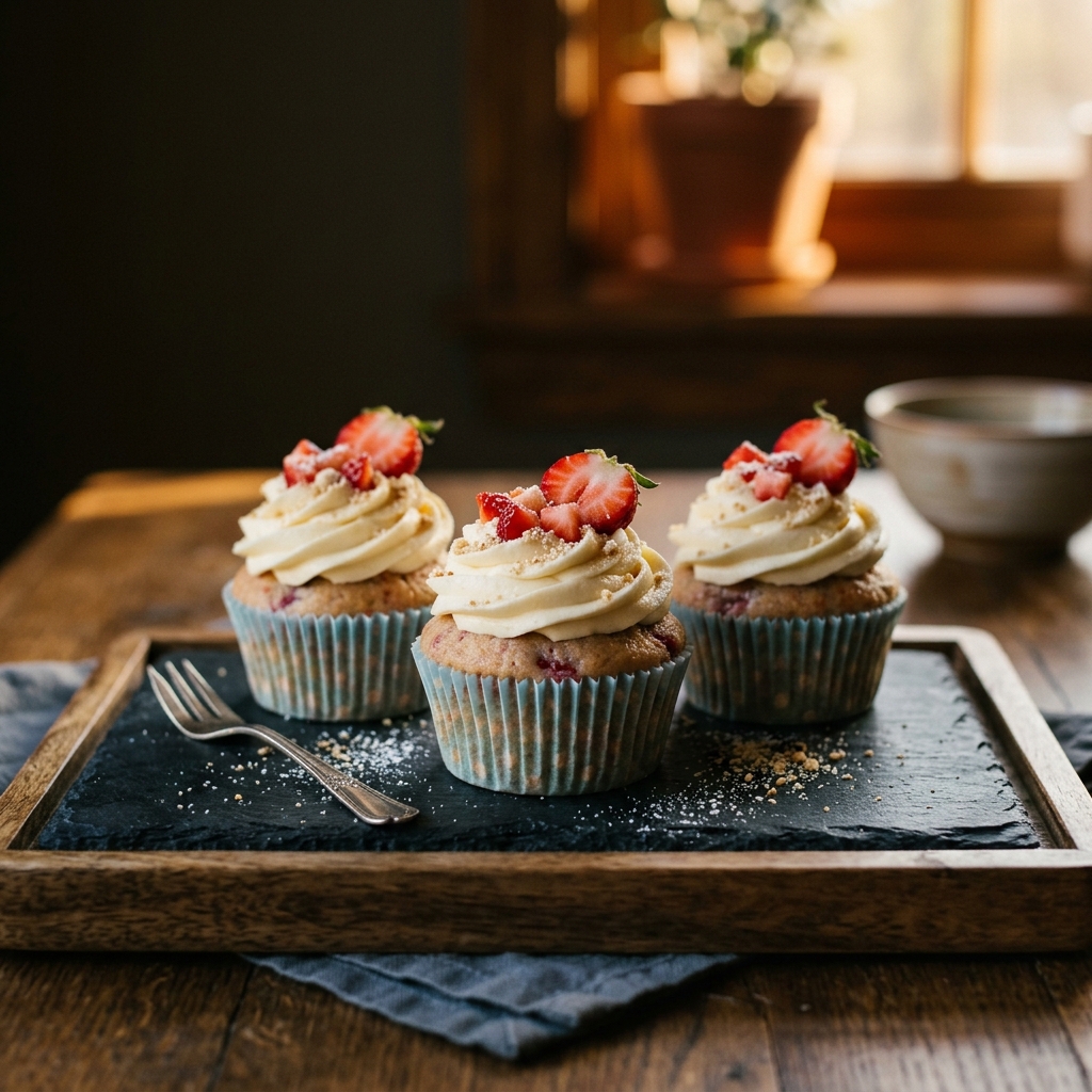 Strawberry Cupcakes with Cream Cheese