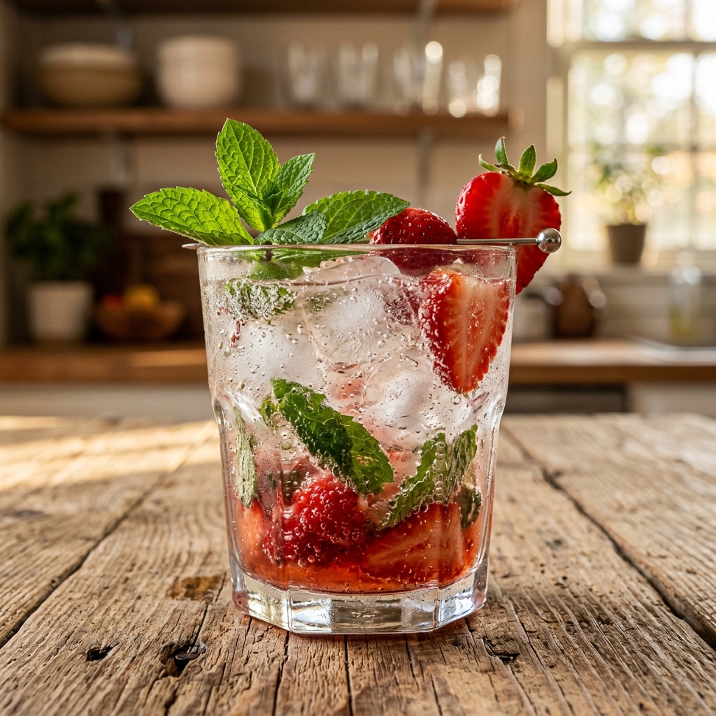 Strawberry Mint Gin and Tonic