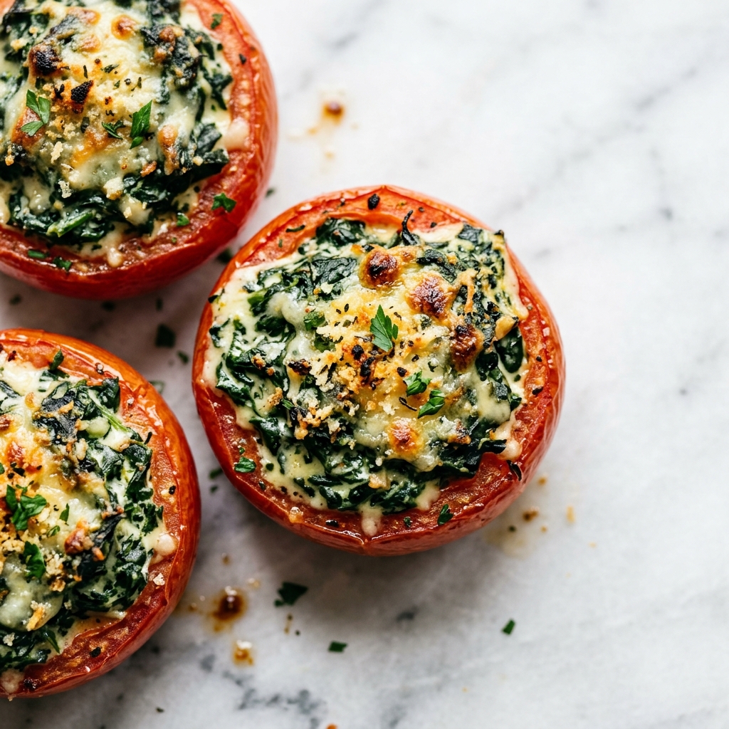 Stuffed Tomatoes with Creamed Spinach