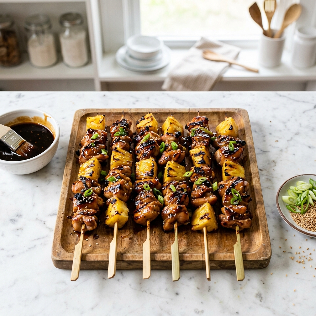 Teriyaki Chicken and Pineapple Kebabs