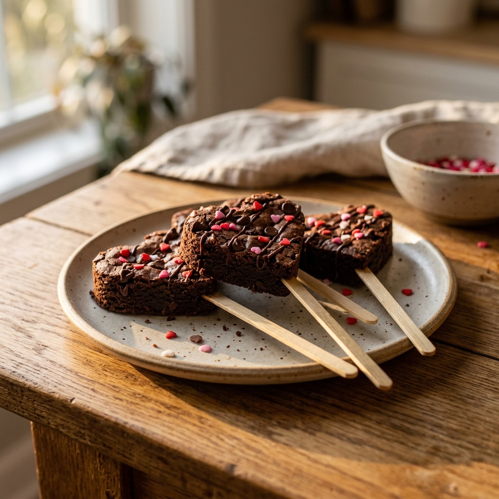 Valentines Day Heart Brownie Pops