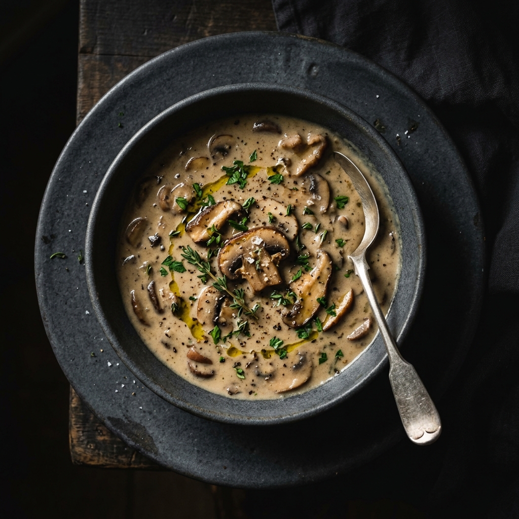 Vegan Cream of Mushroom Soup