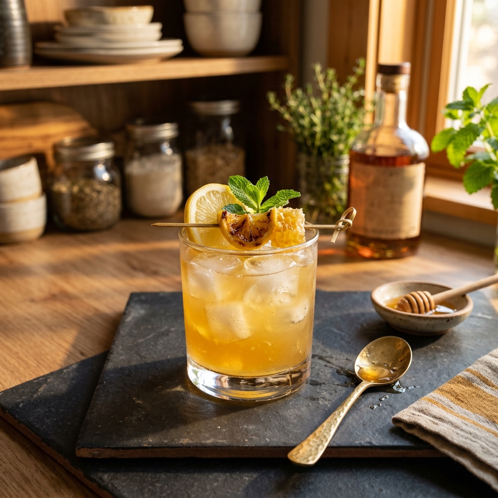 Whiskey Lemonade made with Honey